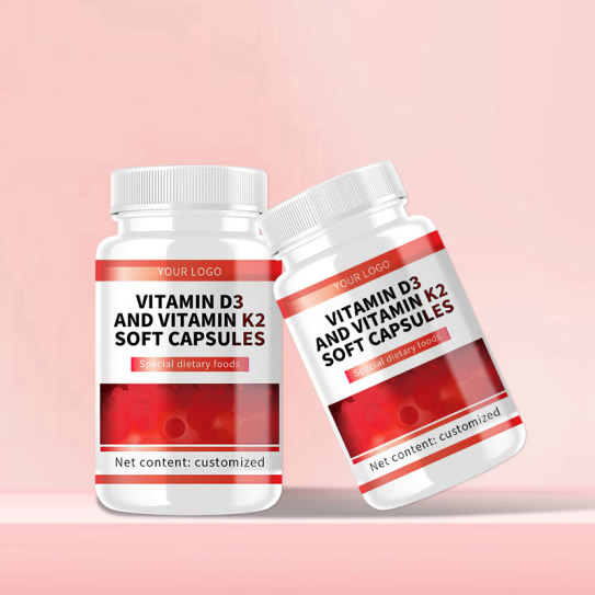 Cross border hot selling product Vitamin D3+K2 capsules Vitamin D3-K2 factory supports OEM customization